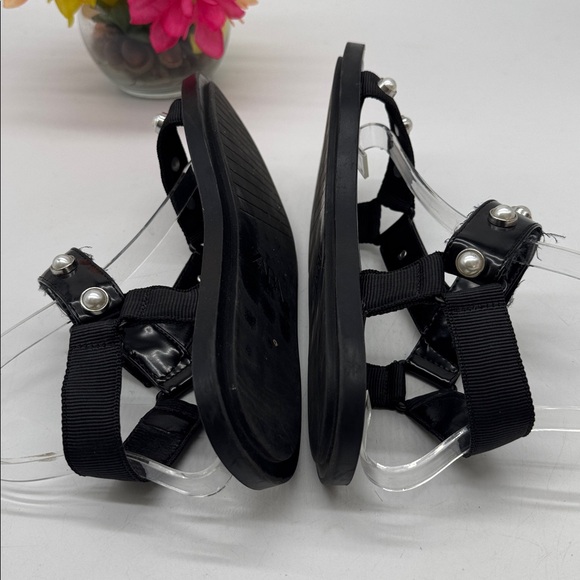 Zara Black Sandals with Pearl Accents EU Size 38 BSN9188F - Picture 4 of 6